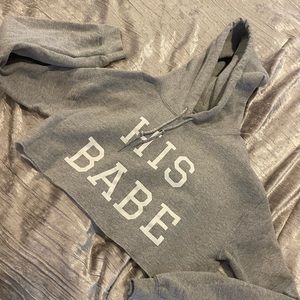 HIS BABE 🤍 Crop Hoodie